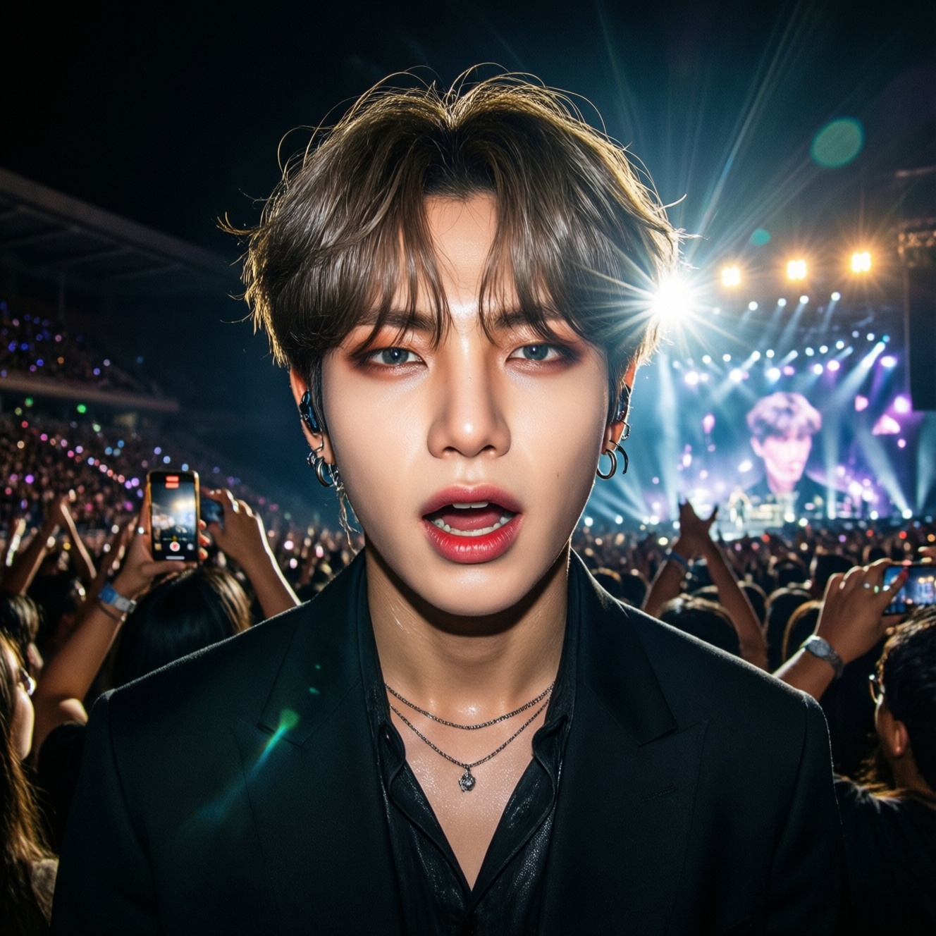 Фанаты обсуждают внешность v из Bts после концерта в Чили